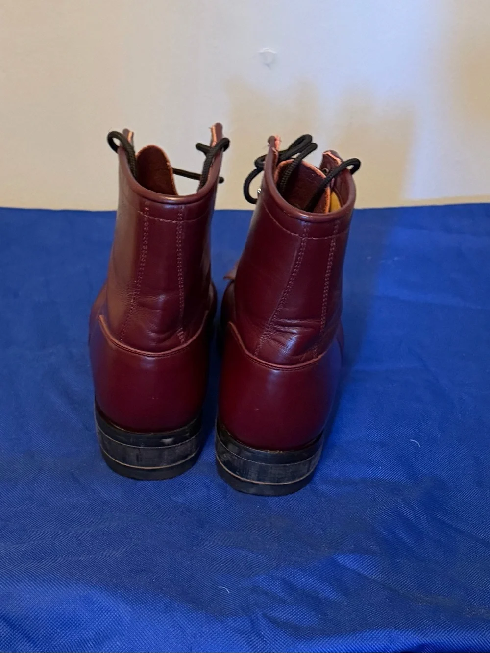 Genuine Justin Burgundy Leather Lace-Up Ankle Boots Women size 6/youth 4.5